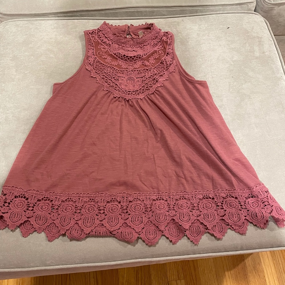 Pink mock neck top